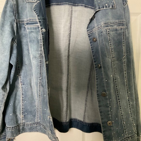 LADIES DENIM & BLING JEAN JACKET. SIZE L. BEAUTIFUL CONDITION!! - Picture 9 of 12